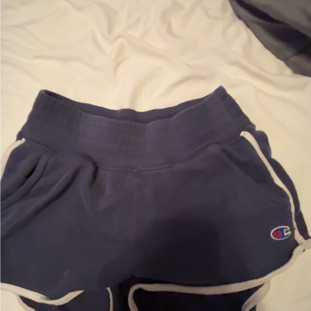 Champion Dark Blue Sports Shorts with White Accents